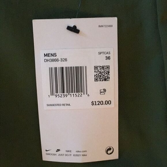 NWT $120 Nike cargo jogger casual pants w/pockets army green size L 36 regular - Picture 5 of 11